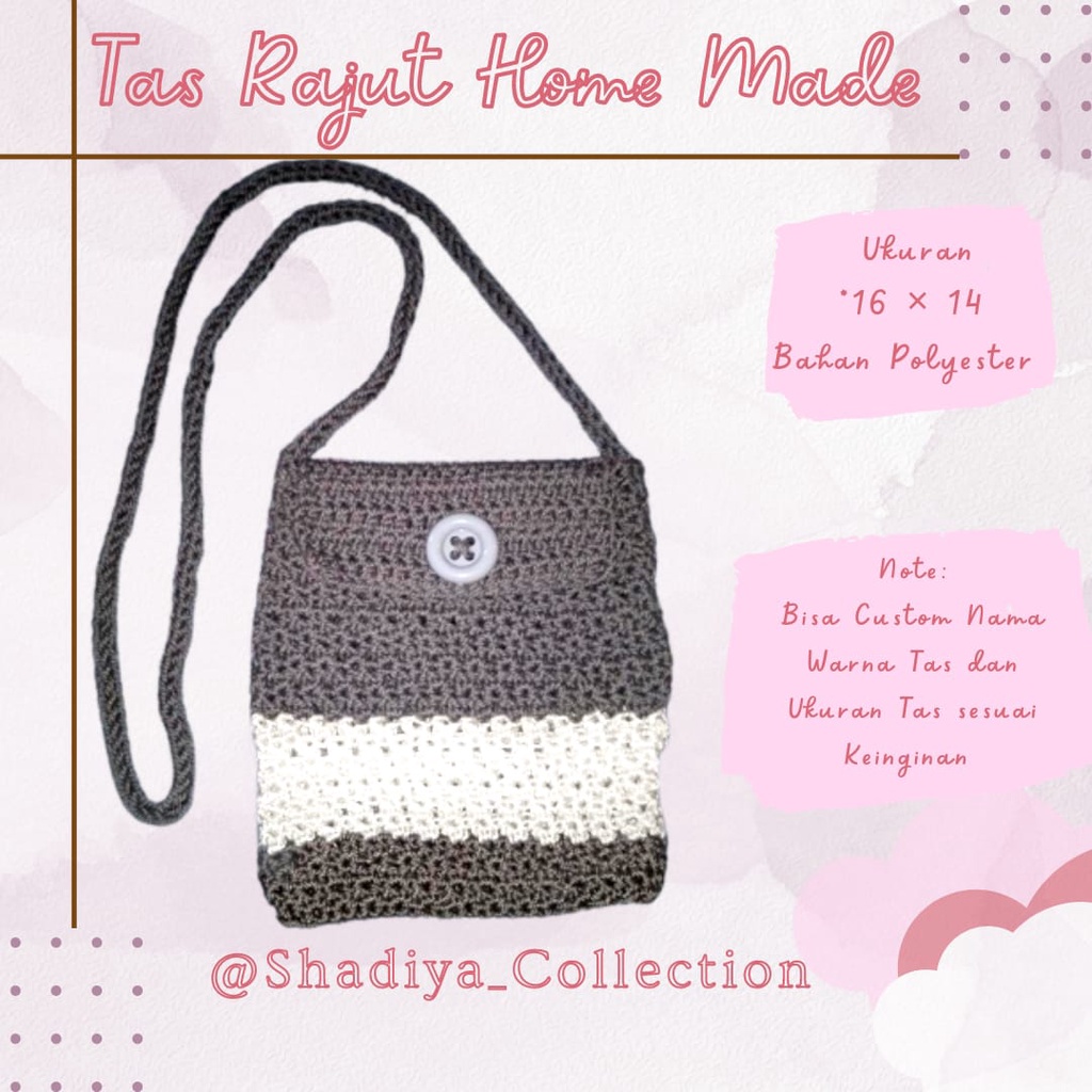 Tas Serut Mini / Tas Rajut / Tas kerut / Tas rajut HP