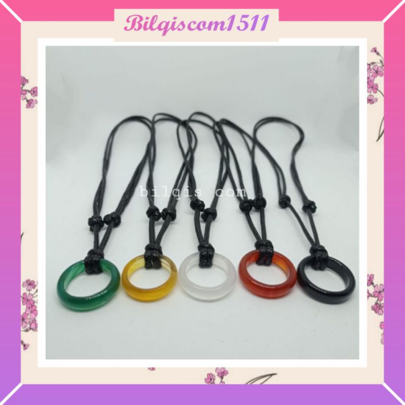 KALUNG GIOK KESEHATAN/KALUNG GIOK AKIK ALAMI/ KALUNG GIOK TALI HITAM MULTICOLOR PRIA DAN WANITA