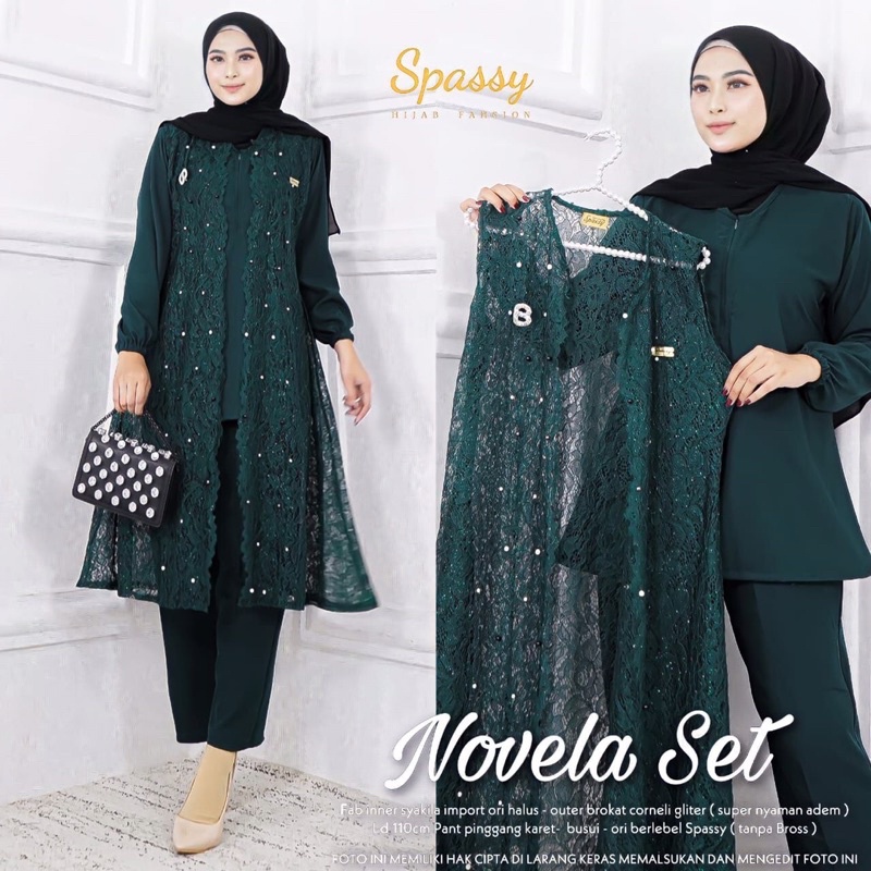[[ BISA COD ]] TIDAK ORI UANG KEMBALI - ORI BERLABEL SPASSY - NOVELA  SET | GAMIS SPASSY ORI