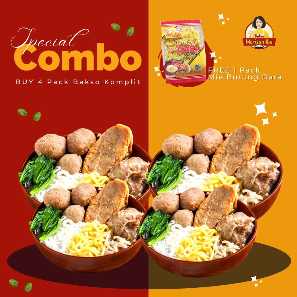 

Paket Special Combo 4 Bakso Komplit Bakso Warisan Ibu