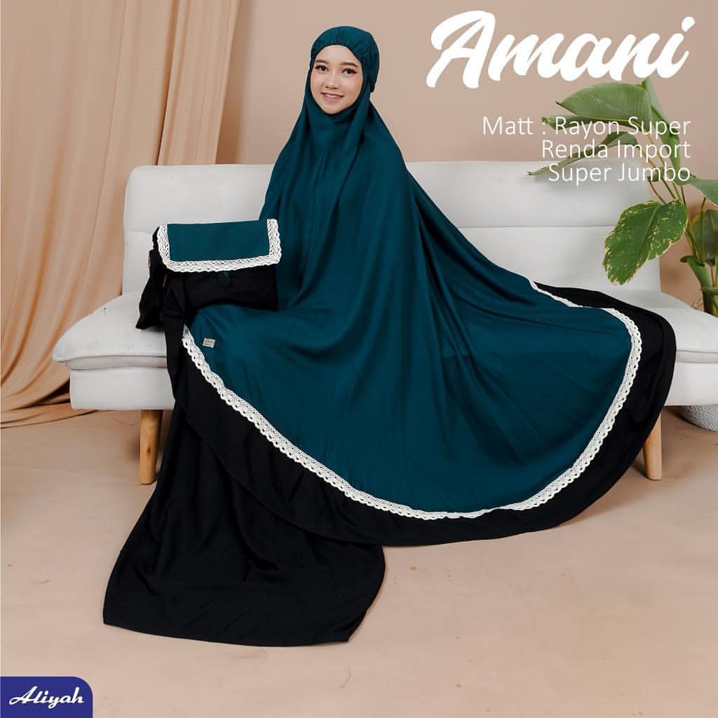Mukena amani rayon premium jumbo mukena dewasa telekung kombinasi renda kekinian mukena terbaru muke