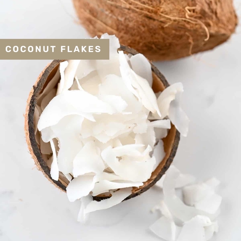 Organic&amp;Joy• Dried Coconut Flakes/Teh buah kelapa kering/Toping kelapa murni (Baik pencernaan,Turunkan Kolesterol, kelapa serut kering,dried coconut granola,pure tisane,snack buah kering)