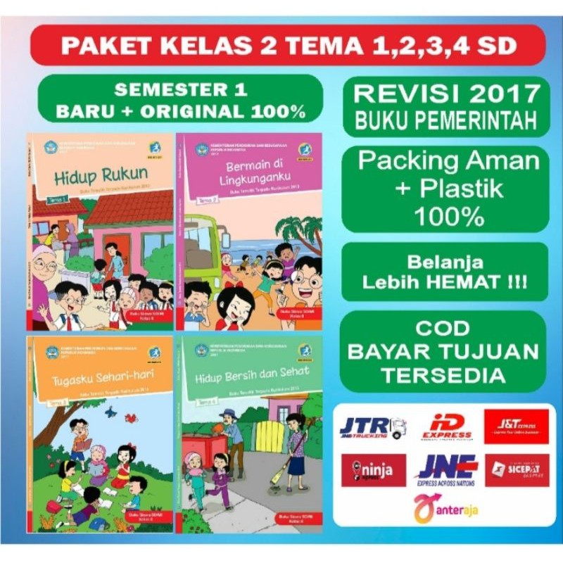 Harga satuan!! Buku siswa tematik k13 kelas 2 tema 1 sampe 8 revisi 2017/2018