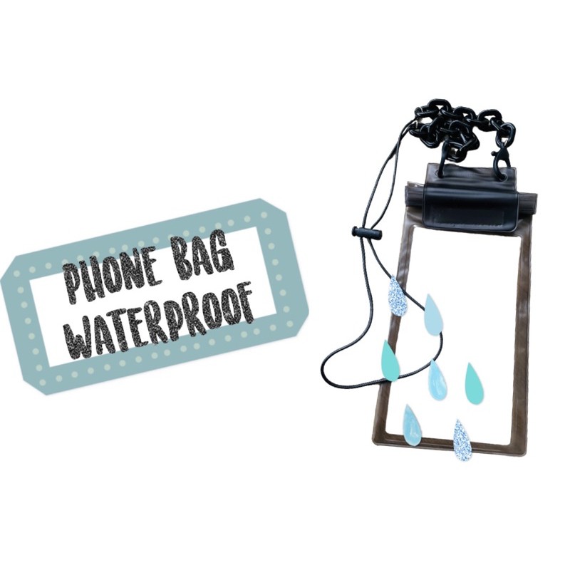 phone bag waterproof / pouch handphone anti air / pouch waterproof with chain