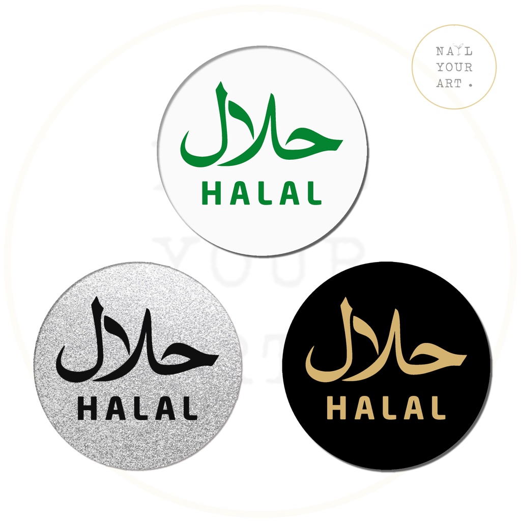 SIGN AKRILIK H01 - SIGN HALAL BULAT - SIGNAGE CAFE TEMPEL DOUBLE TAPE