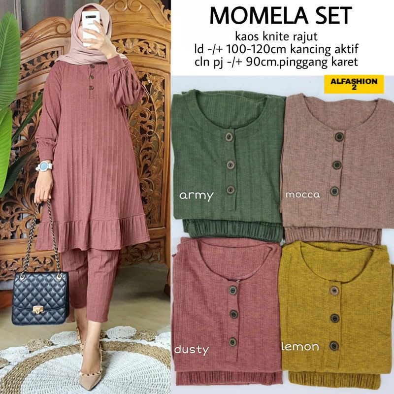 (BISA COD) MOMELA SET // SETELAN CELANA WANITA ORI ALFASHION