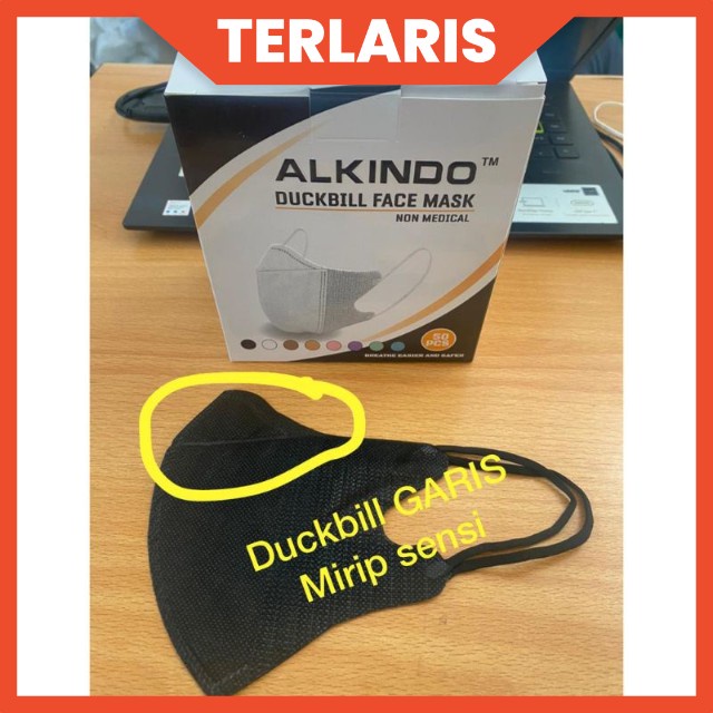 Masker Duckbill Alkindo 3Ply Earloop Disposable Duck Bill Impor Isi 50Pcs-1