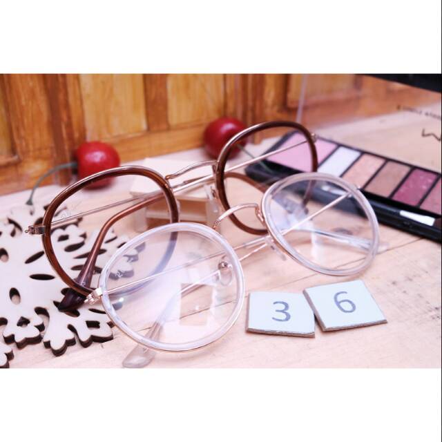 kacamata cewe / wanita oval bening vintage murah