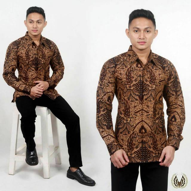 Kemeja Batik Pria PPBTK07 Modern Lengan Panjang Casual Modis Trendy masa kini M L XL ASLI PEKALONGAN