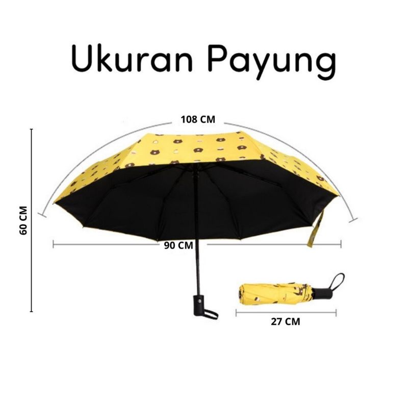 Payung Lipat Motif Bear Payung Magic Anti UV Folding Umbrella