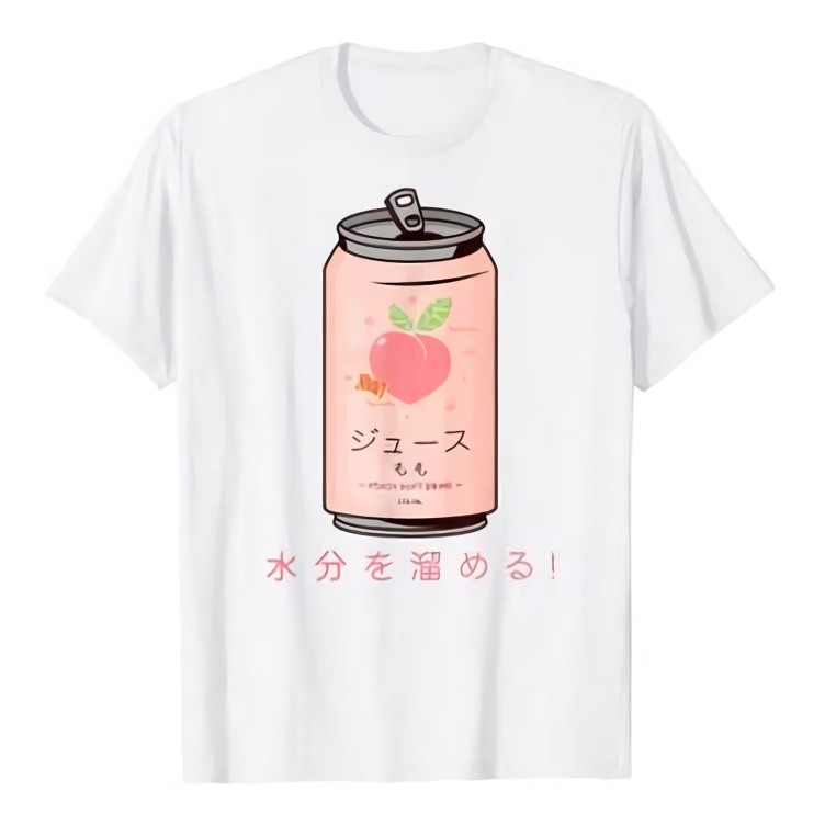 Tshirt Japan Peach Can Juice Aesthetic Color Cotton Combed 24s