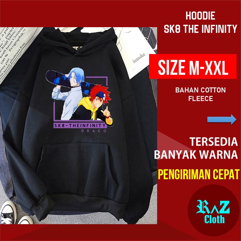 Jaket Hoodie Pria SK8 The Infinity Reki Kyan Langa Hasegawa Anime Skateboard Papan Selancar