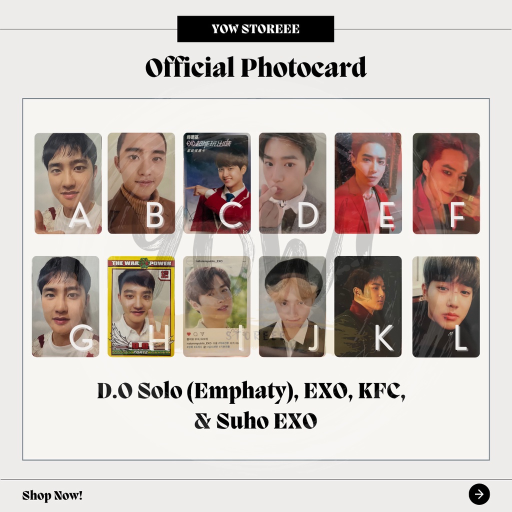 [EXO] Photocard D.O & Suho - D.O Solo Empathy, EXO Universe, KFC x EXO, Power, Suho Universe, Obsess