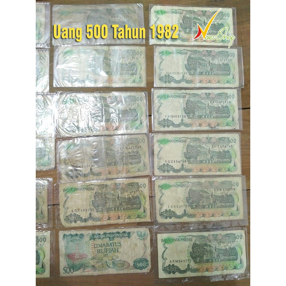 Uang kuno 500 rupiah 1982 /Uang Kertas Mahar/ Bunga Bangkai