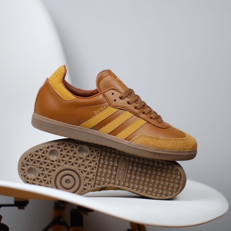 ADIDAS SAMBA OG CLASSIC BROWN GUM ORIGINAL SNEAKERS / SEPATU PRIA WANITA / ADIDAS SAMBA ORIGINAL 100