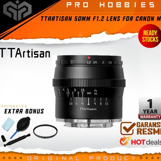 MURAH TTArtisan 50mm f1.2 Lens for Fuji FX Canon M Sony E MFT NOT 7Artisan - For Canon M