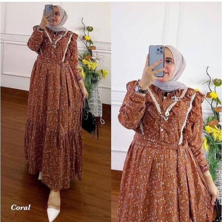 Gamis Kondangan Modern Baju Wanita Kekinian Long Dress Gaun Pesta Muslimah Gamis Dewasa New Tiara Dr