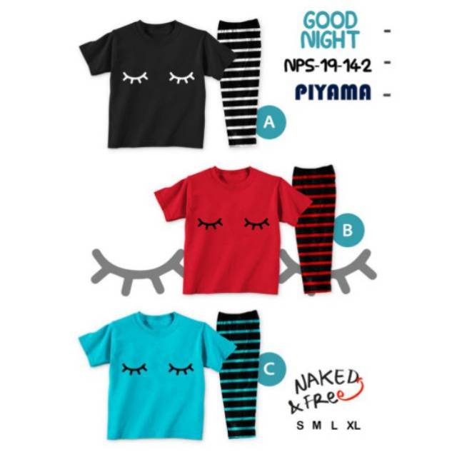Piyama anak goodnight naked&free