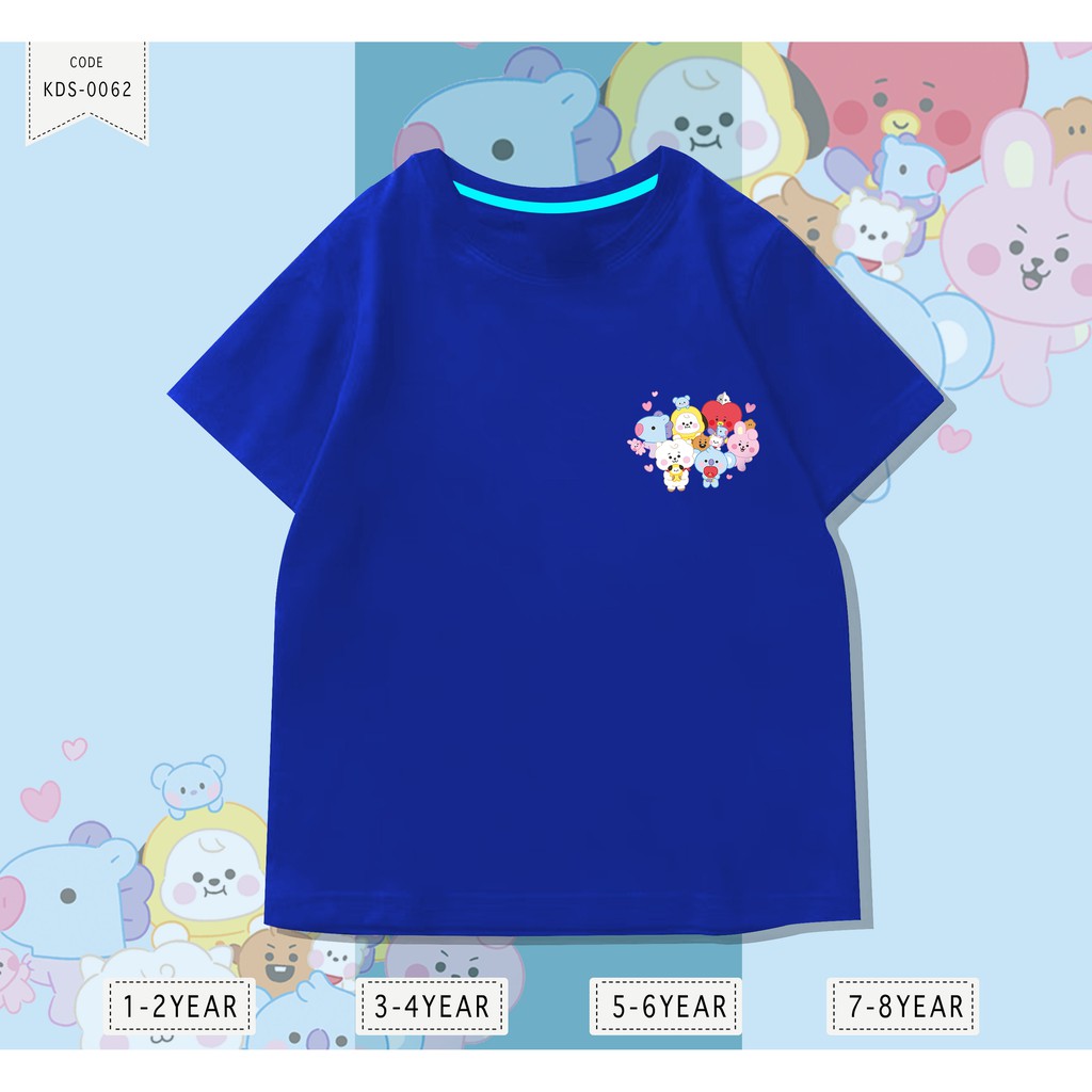 KAOS ANAK-ANAK KIDS BT21 CUTE / BAJU KIDS / ATASAN SANTAI / TERMURAH