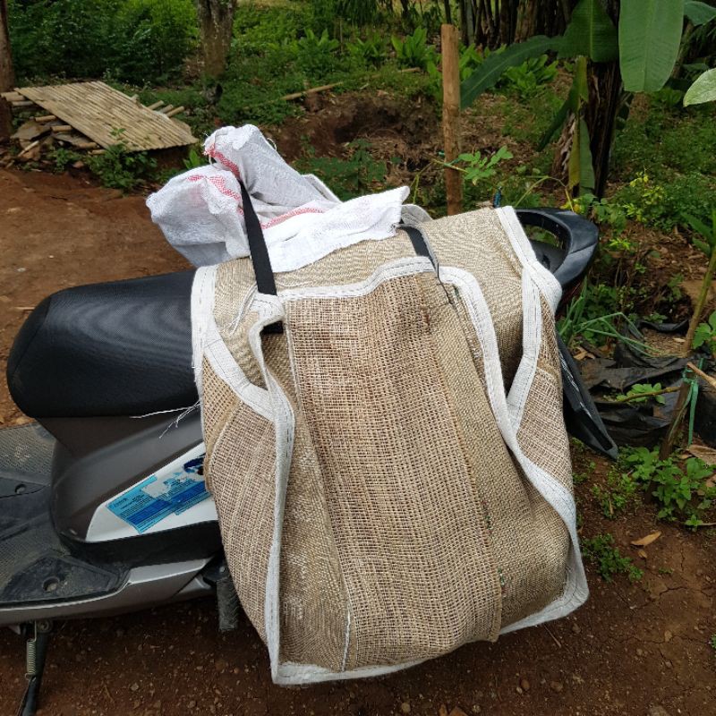 tas motor kantong bahan karung goni cocok untuk kurir atau bawa barang