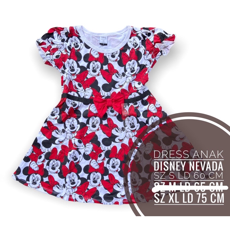 DRESS ANAK CEWEK MERK DISNEY NEVADA / ROK ANAK PEREMPUAN DISNEY NEVADA / DRESS ANAK MINNIE MOUSE