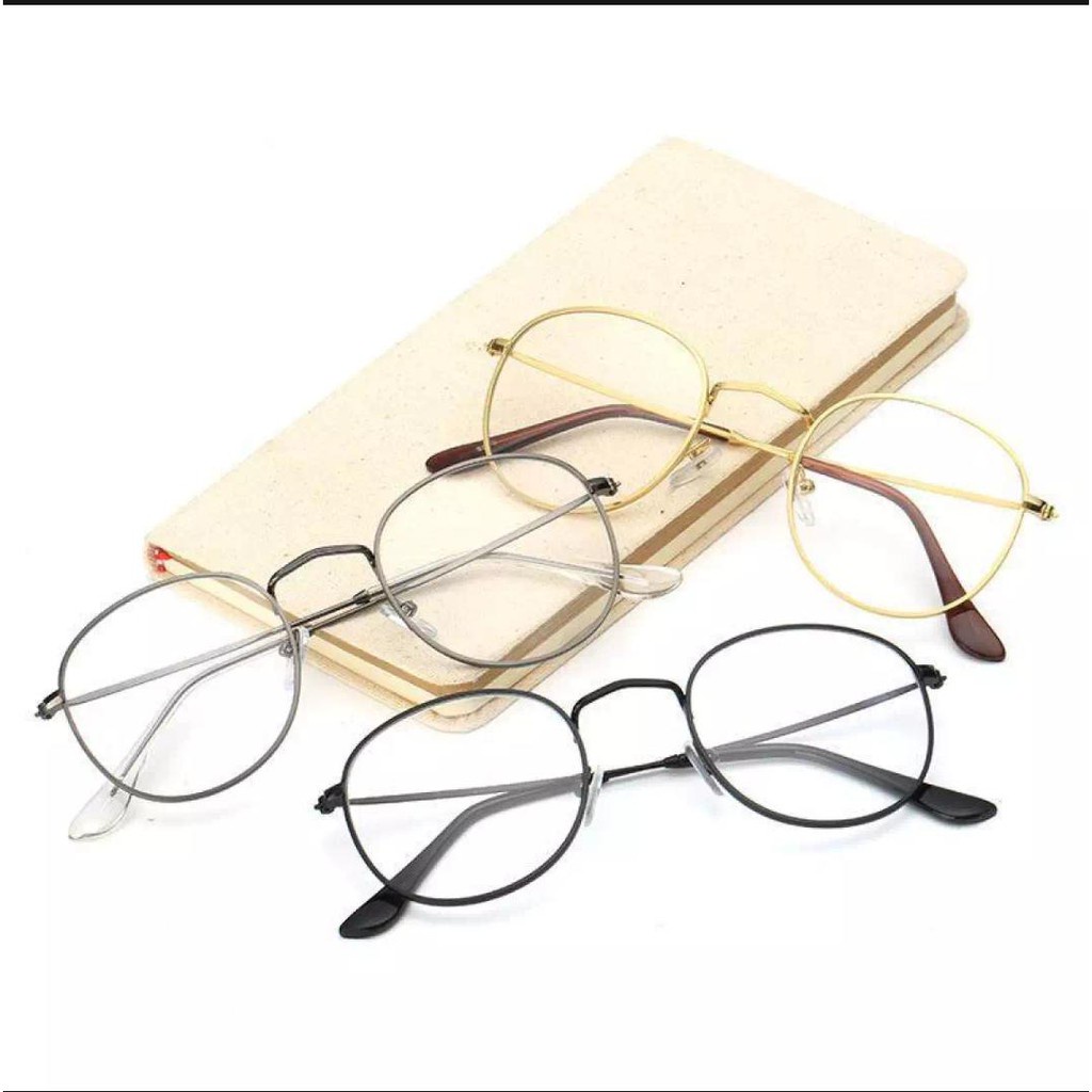 Kacamata Oval (Design Korea) Frame GF21 Anti Radiasi Metal Gaya Retro Pria / Wanita ACC