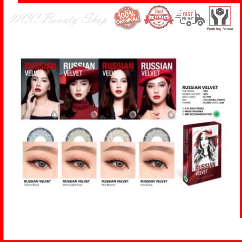 * NCC * Russian Velvet Softlens Kontak Lensa X2 Contact Lens Made In Korea by Exoticon - Plano Only