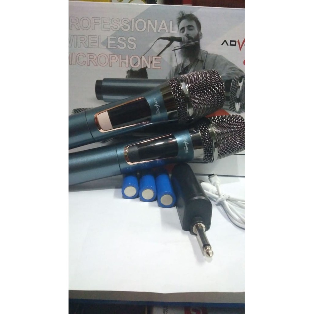 Mic Wireless Double Advance UHF 301 Digital New Metalic Charger