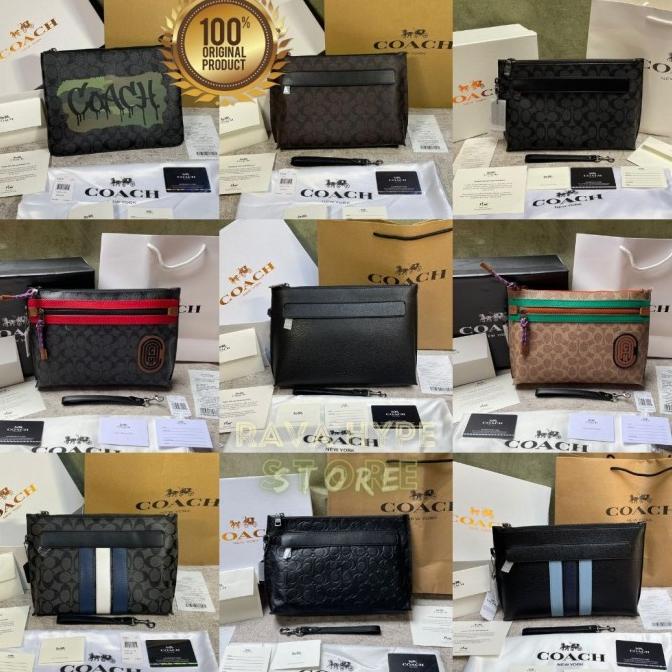 Clutch Coach 100% ORIGINAL Clutch Pria Handbag Kulit Tas Tangan COACH