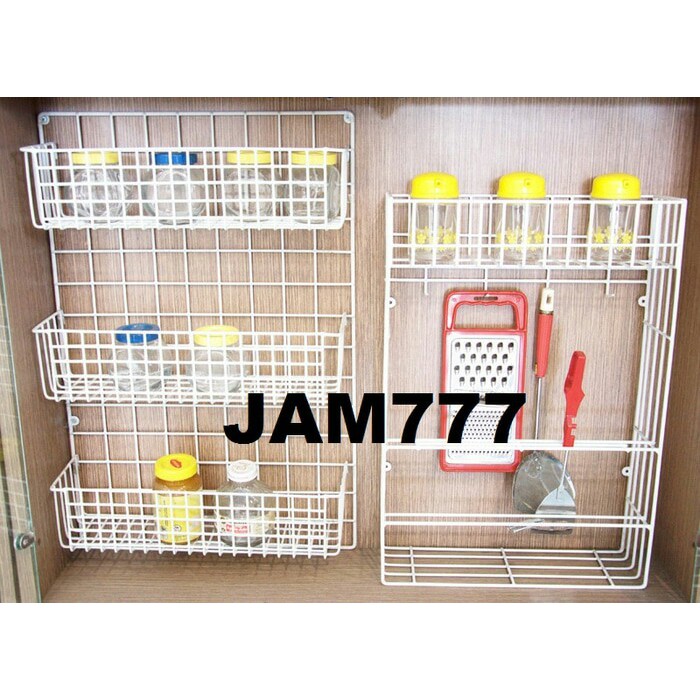 EXCLUSIVE  Rak Set Dinding Modelline - Tempat Bumbu Dapur Botol kecap saos cabe