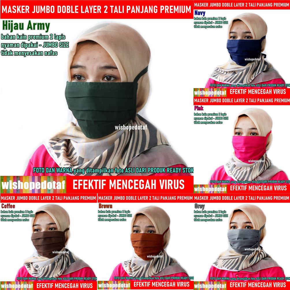 Masker Kain Premium  Tali Panjang Besar Jumbo