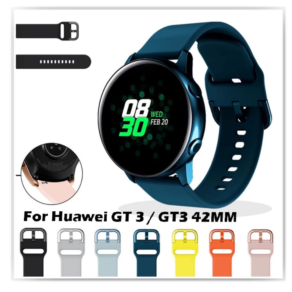 STRAP TALI JAM TANGAN - FOR HUAWEI WATCH GT3 / GT 3 42MM - STYLE ACTIVE 20MM SILICONE RUBBER