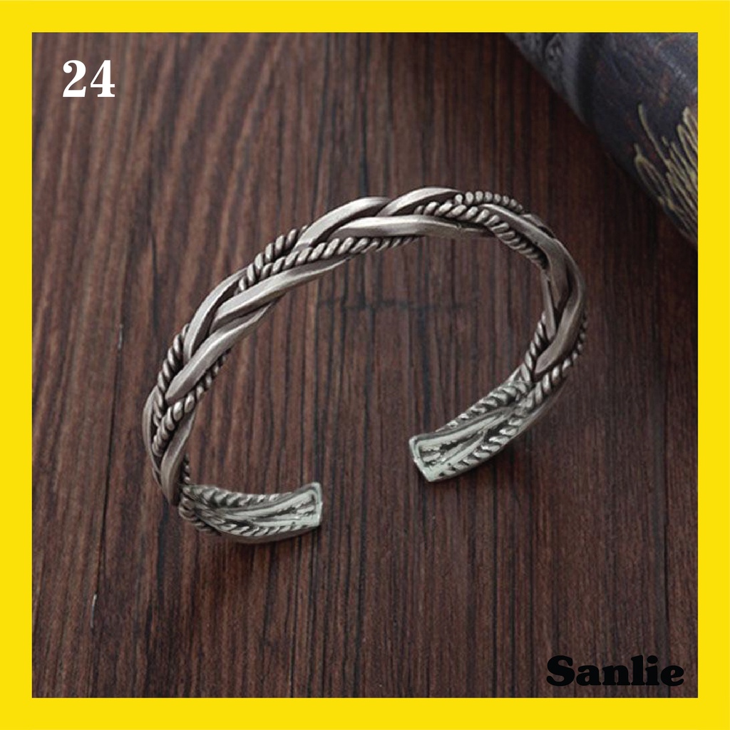 Sanlie Gelang Titanium Pria Korea  Gelang Fashion Murah Model Rantai 24