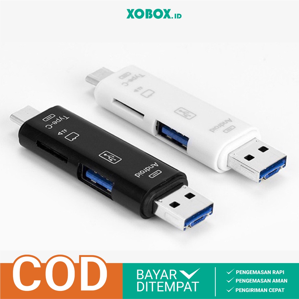 Card Reader 5 in 1 Usb 3.0 Type C / USB / Micro USB SD TF Memory Card Read OTG Adapter 4.8 CR-5IN1 - XOBOX