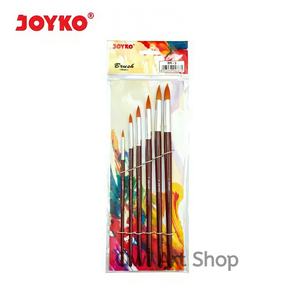 

Kuas Lukis Joyko BR-3 set 6pcs - Joyko Paint Brush BR-3