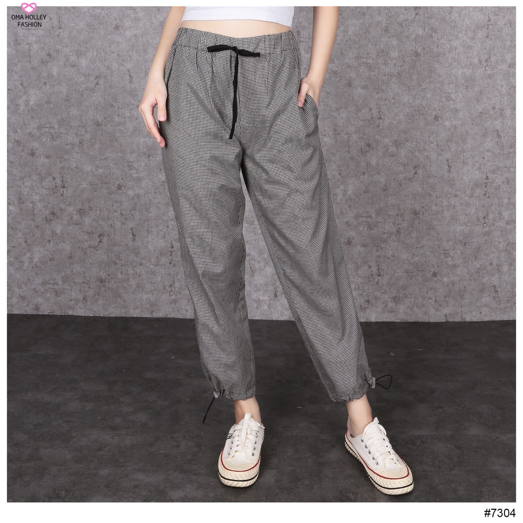 (COD) OH Fashion Gingham Long Pants #7304