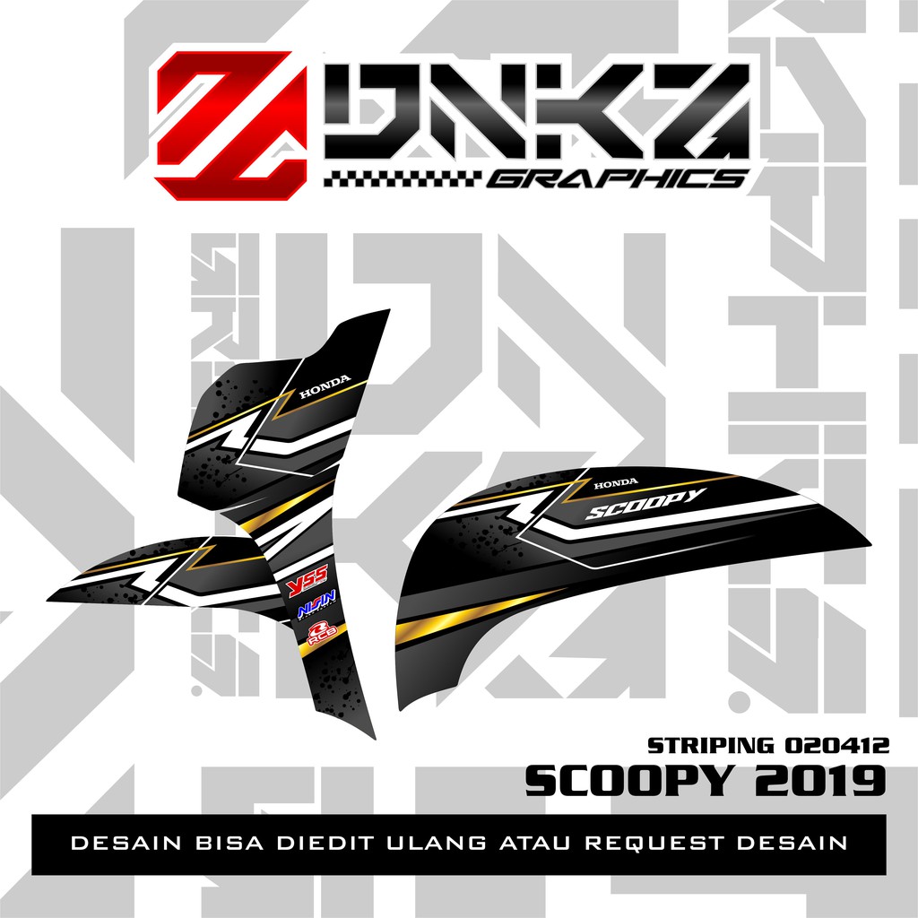 DNKZ Stiker Scoopy 2019 Decal Striping Scoopy 2019 Premium Racing 020412 Black
