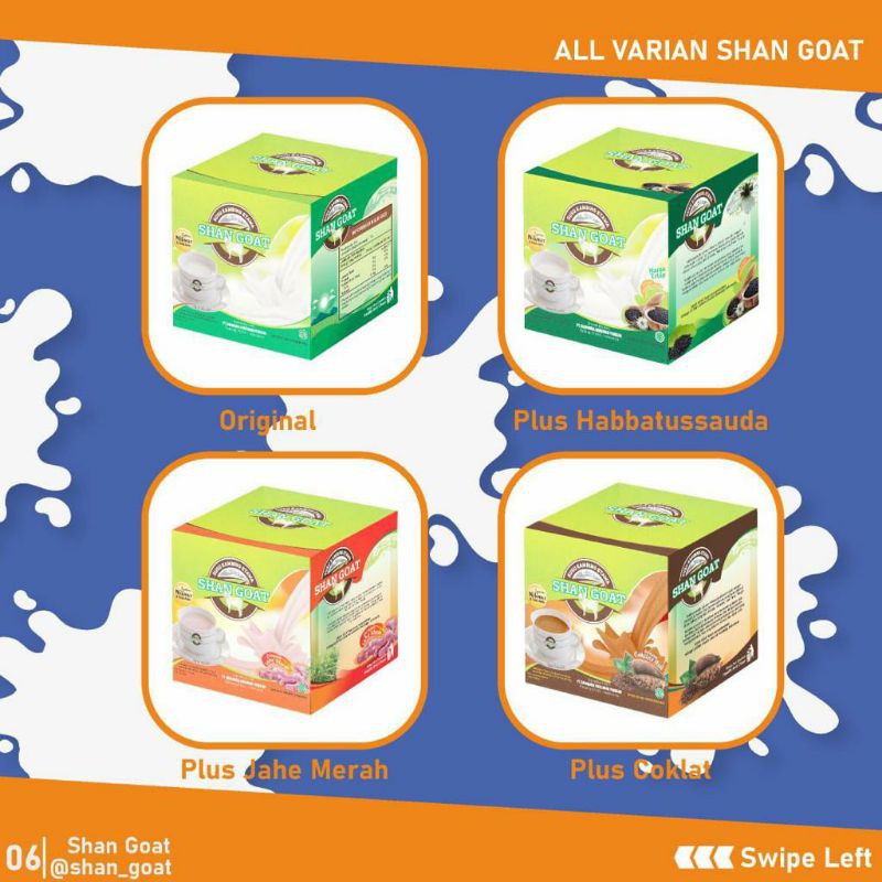 

SUSU KAMBING ETAWA SHAN GOAT SUSU SEHAT MAKANAN SEHAT JAJANAN SEHAT SHAN GOAT RASA COKLAT