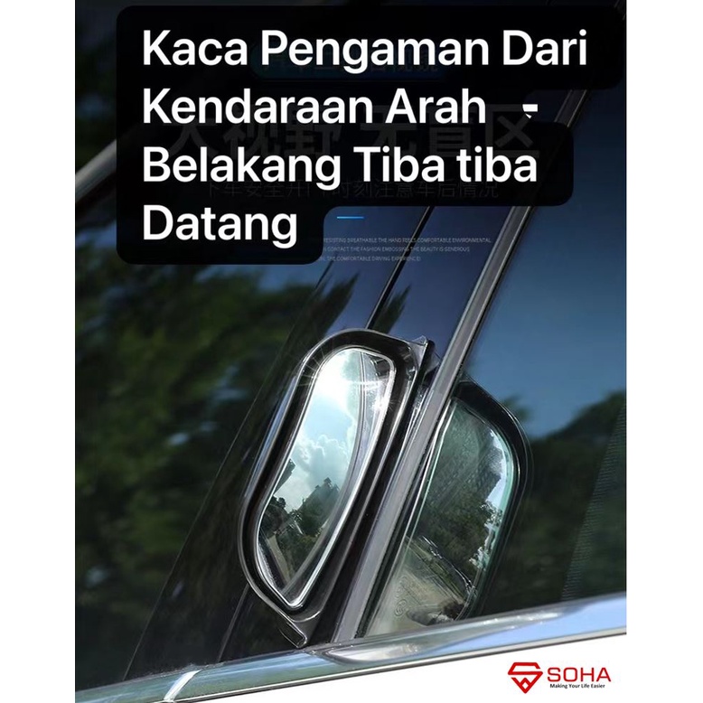 AM-19 Spion Pintu Blind Spot Mobil Cermin Kaca Samping Tambahan Baris Tengah Titik buta mobil sudut lebar Adjustable Wide View Jangkauan Luas ACP-200