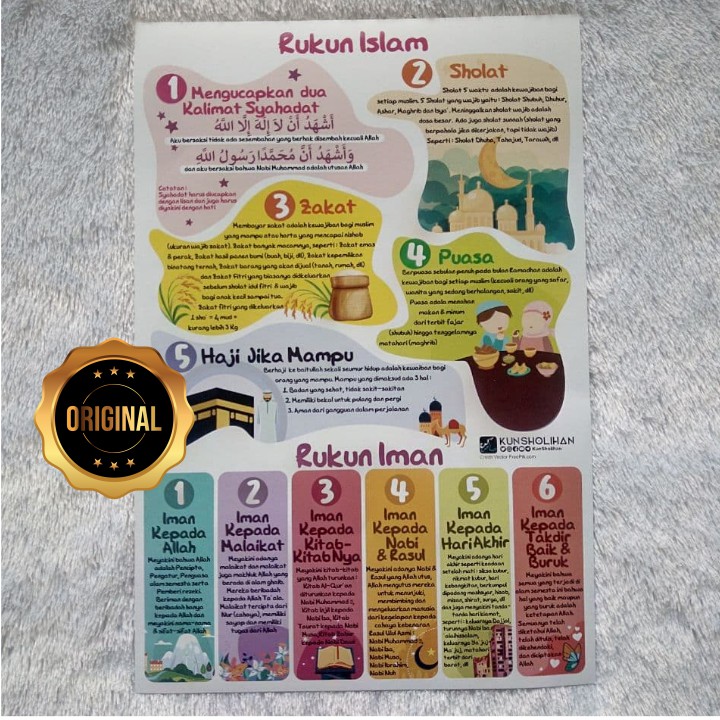 Poster Rukun Islam Rukun Iman - Asli
