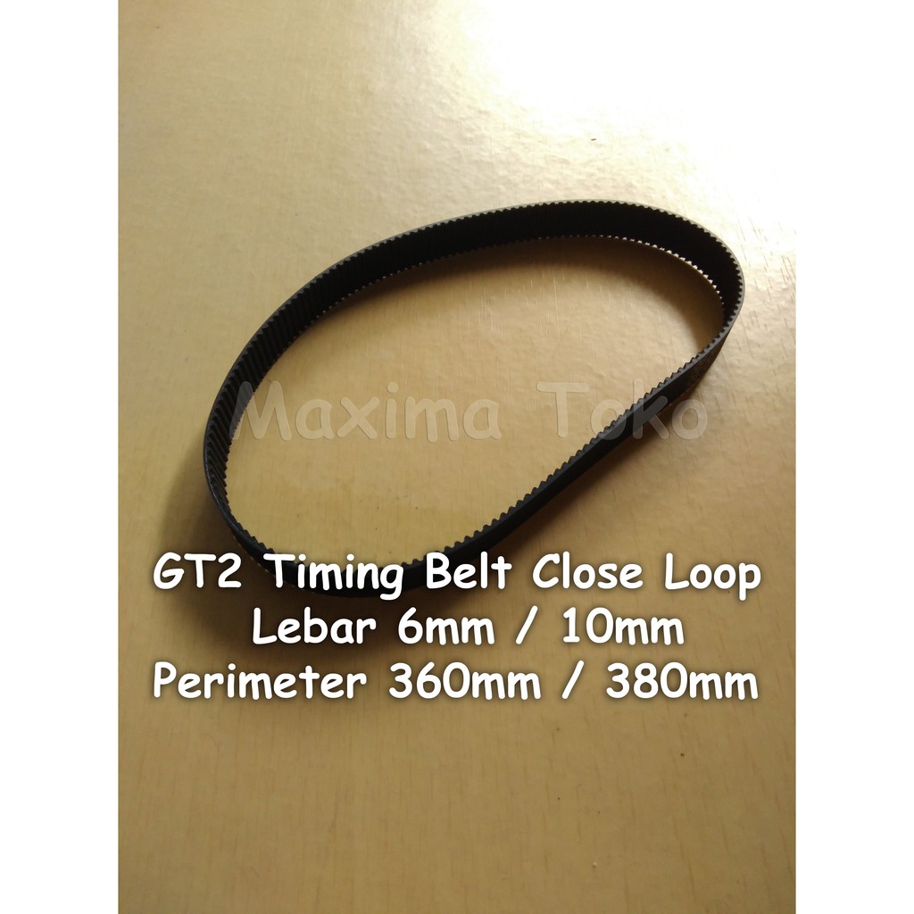 Timing Belt GT2 Close Loop Gigi 180 190 L 360 380 Mm Lebar 6mm / 10mm 180t 190T 2GT 360mm 380mm