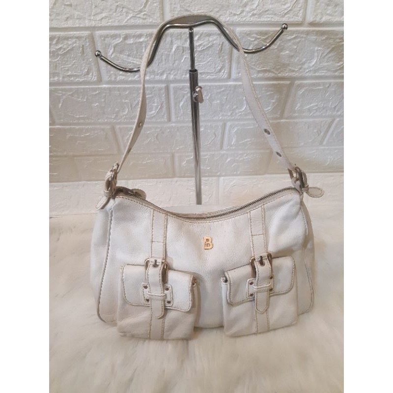 Tas bonia kulit asli preloved putih