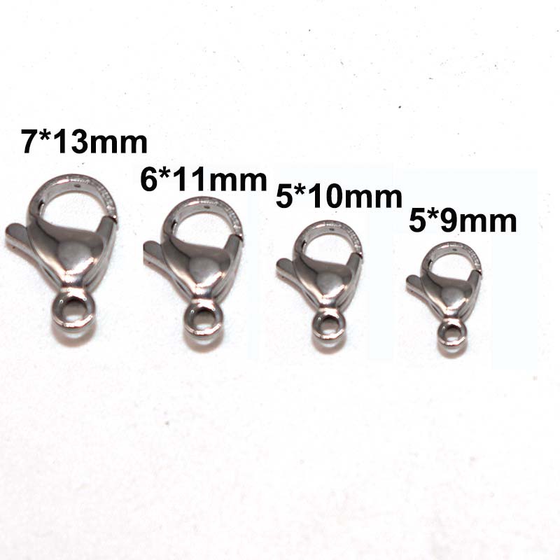 10Pcs / lot Konektor Rantai Gelang Kalung Bahan Stainless Steel