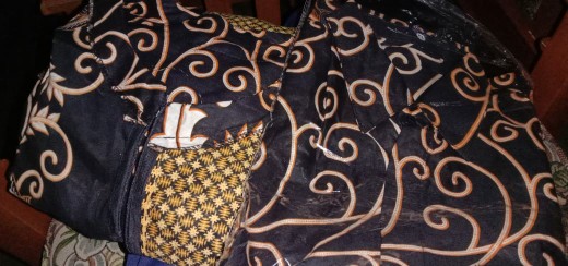 Coupel Gamis Batik Sogan Padi Kombinasi Batik Modern