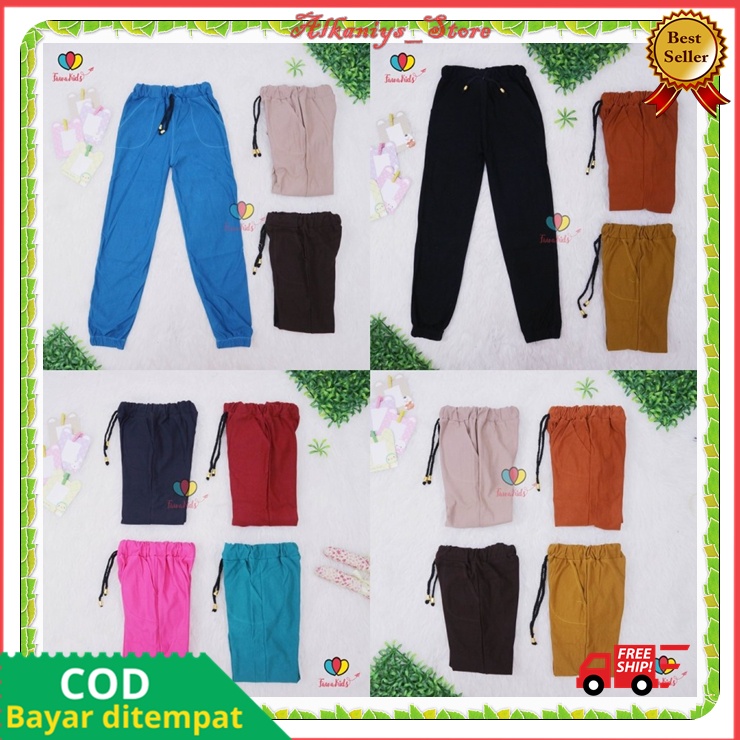 Celana Jogger Pants Jogger Anak Joger Katun Tebal / Clana JOGGER ANAK Laki Perempuan ukuran 7-8 Tahu
