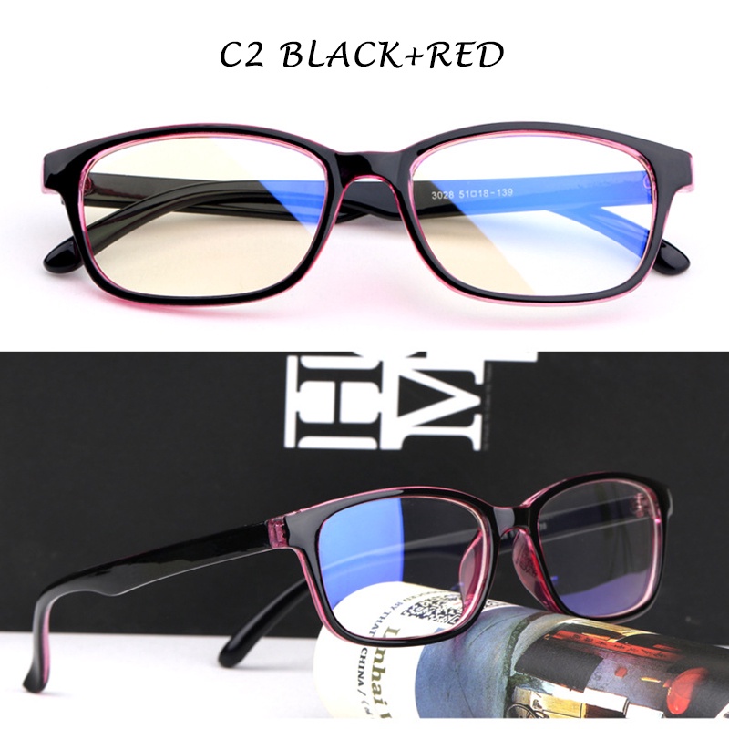 (YUZHU) Bayar di Tempat Profession Anti Blue Frame Kacamata Wanita/Pria Retro Anti Radiation Eyeglasses