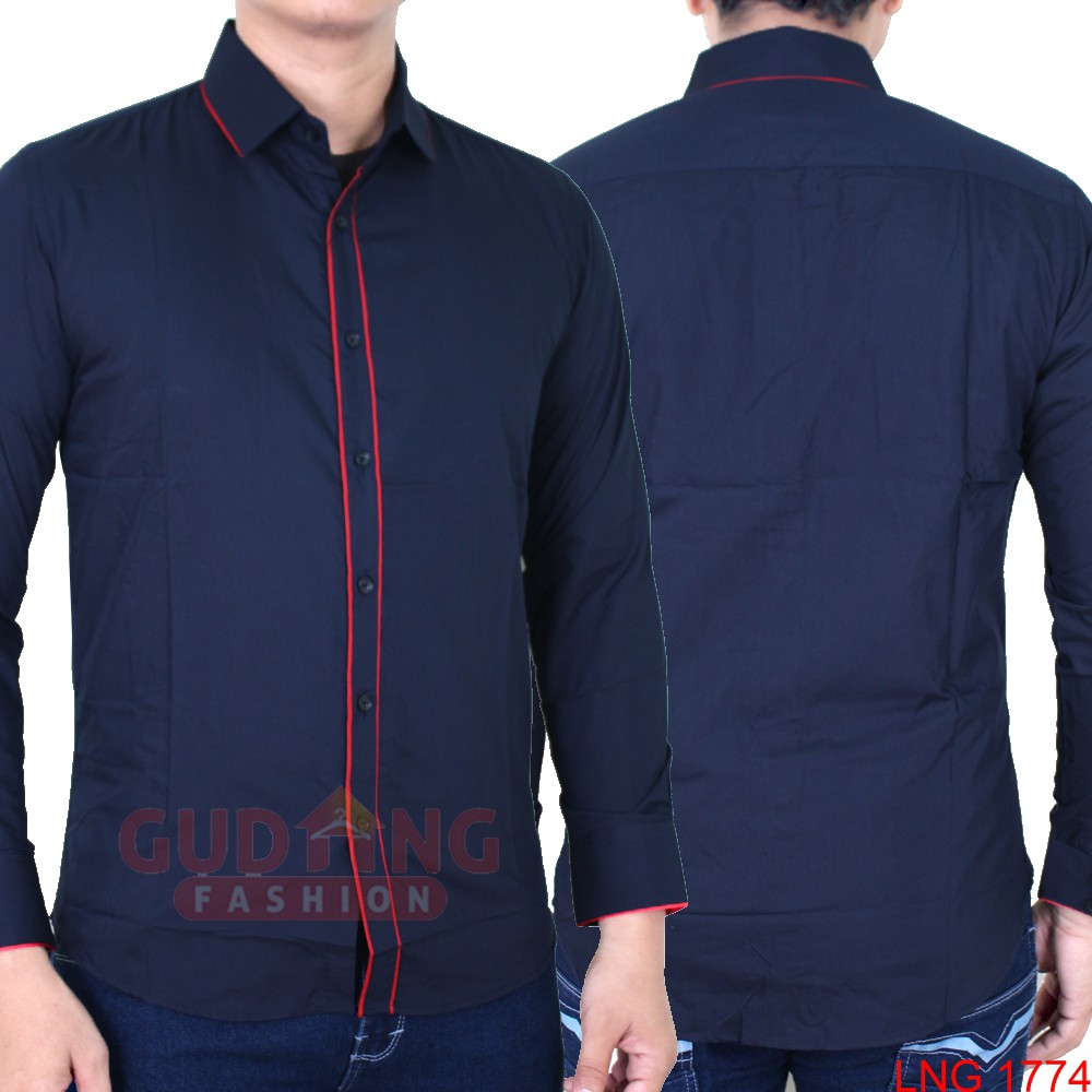 Kemeja Slimfit Pria Polos Fashion - LNG 1774