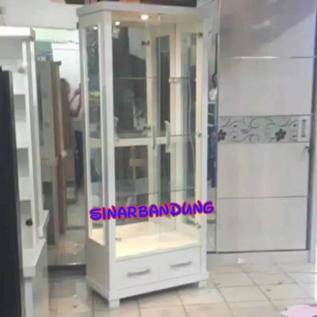 LEMARI HIAS KACA / LEMARI PAJANGAN PUTIH