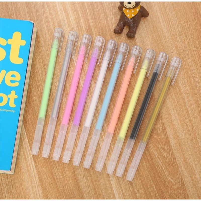 COLOR GEL PEN 10Warna 0.50MM PULPEN GEL WARNA WARNI