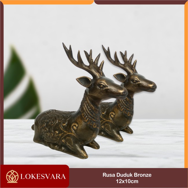 Rupang Patung Arca Rusa Duduk Perunggu Bronze 12x10cm